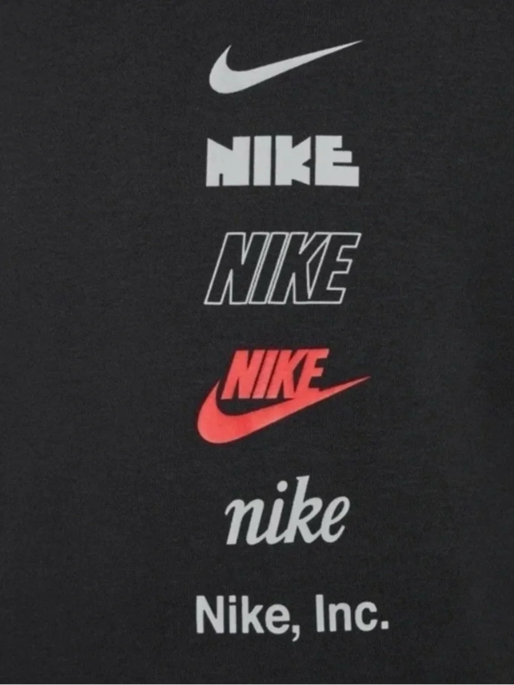 Nike Black Hoodie with Vertical Logo Stack